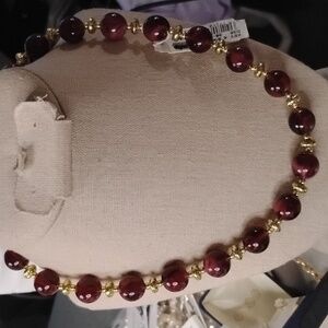 Lucite red short necklace